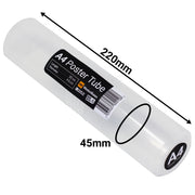 A4 poster tube from WestonBoxes transparent plastic storage tube