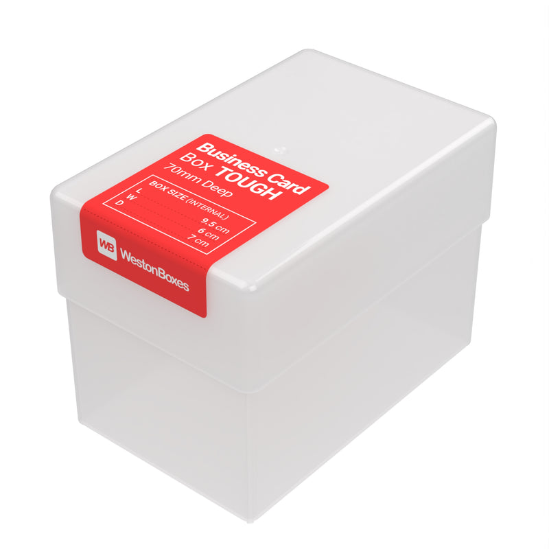Boîte pour cartes de visite robuste et robuste de 70 mm.