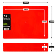 Red A4 Storage Box Dimensions