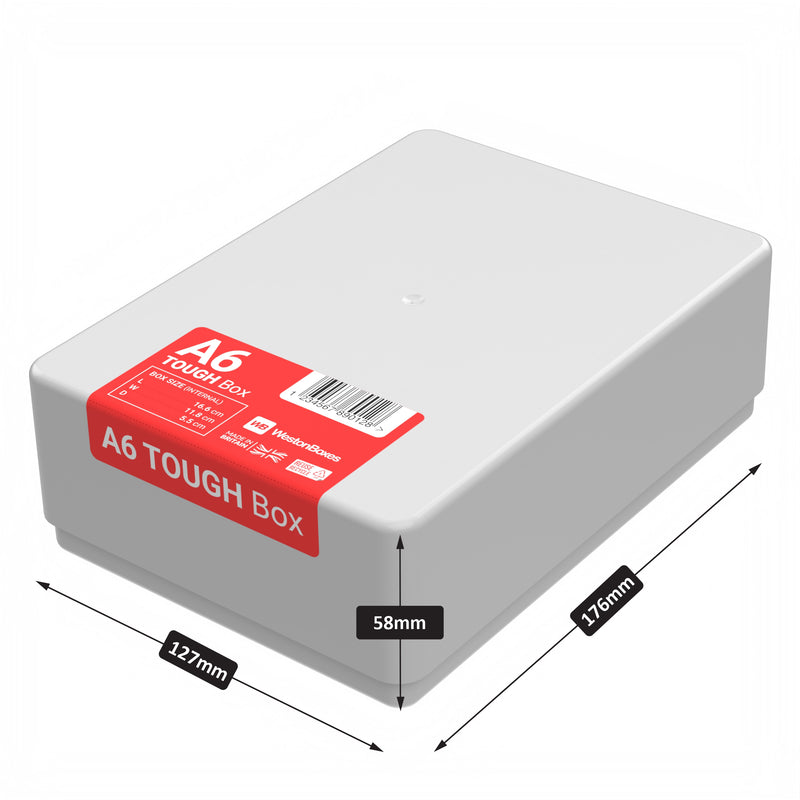 A6 TOUGH Box, Heavy Duty, Impact Resistant Plastic Storage Box