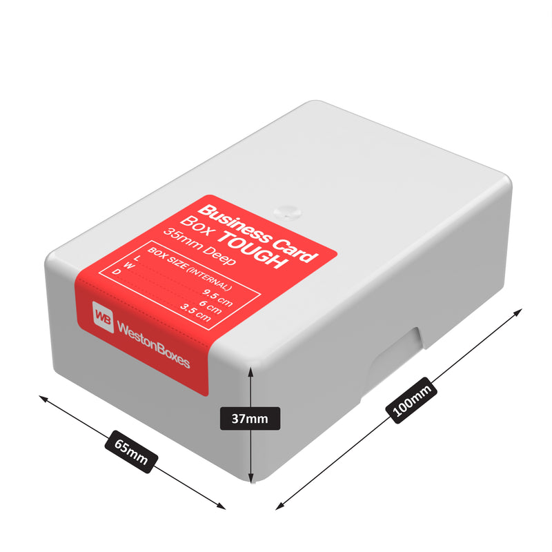 35mm Business Card Box TOUGH, Heavy Duty, Impact Resistant Plastic Storage Box