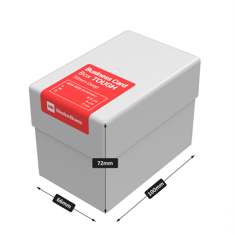 70mm Business Card Box TOUGH, Heavy Duty, Impact Resistant Plastic Storage Box