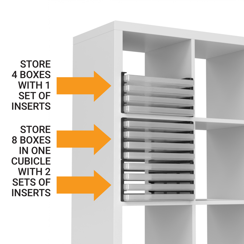 Kallax shelf inserts for 4 12x12 Scrapbook Paper Storage Boxes, includes Boxes