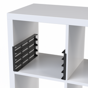 Black Kallax shelf inserts for WestonBoxes 12x12 craft paper storage boxes