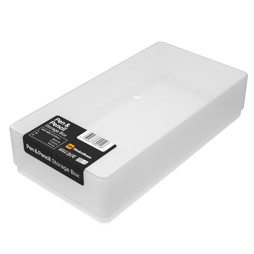 clear plastic storage case for pencils pens and stationery supplies made from polypropylene