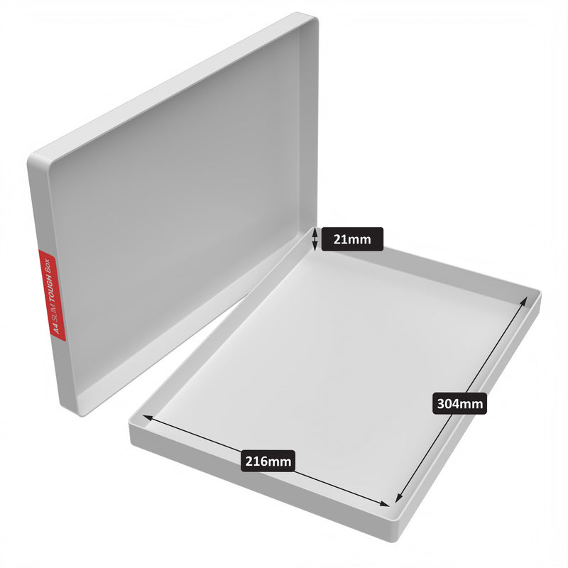 A4 Slim TOUGH Box, Heavy Duty, Impact Resistant Plastic Storage Box