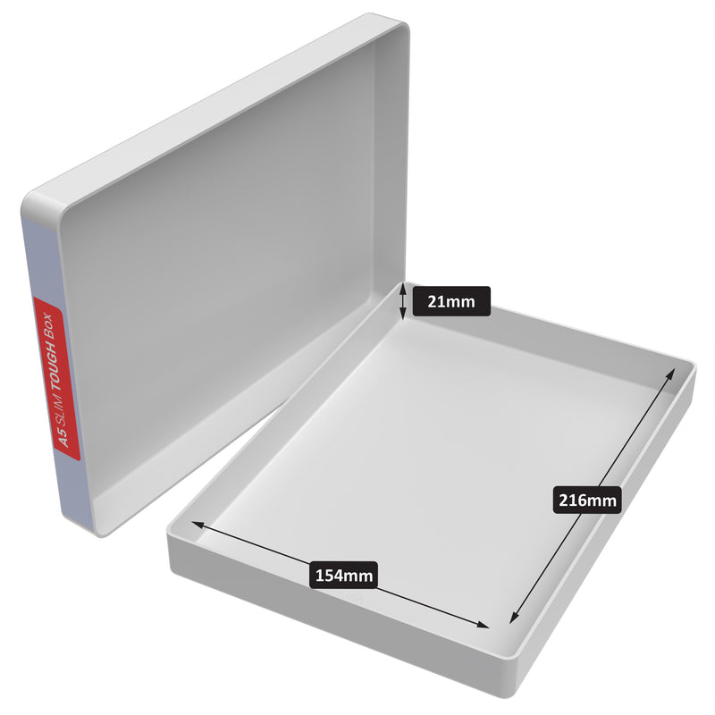 A5 Slim TOUGH Box, Heavy Duty, Impact Resistant Plastic Storage Box