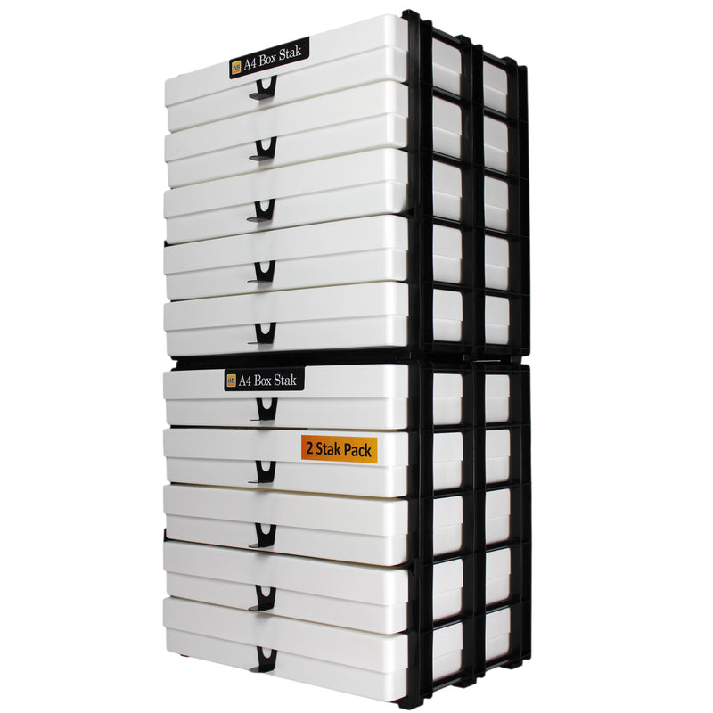 White / Opaque, WestonBoxes Craft Storage Box Stak Stack Unit For A4 Paper Storage Boxes