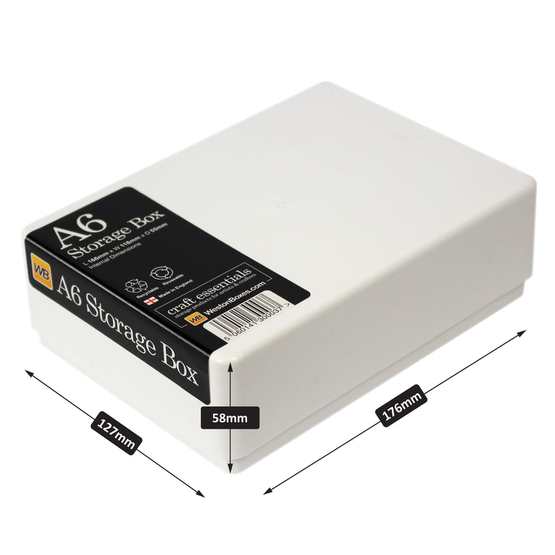 westonboxes a6 paper storage boxes white, White / Opaque