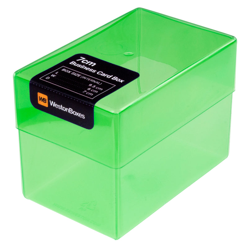 Green Box that Stores 250 Business Cards