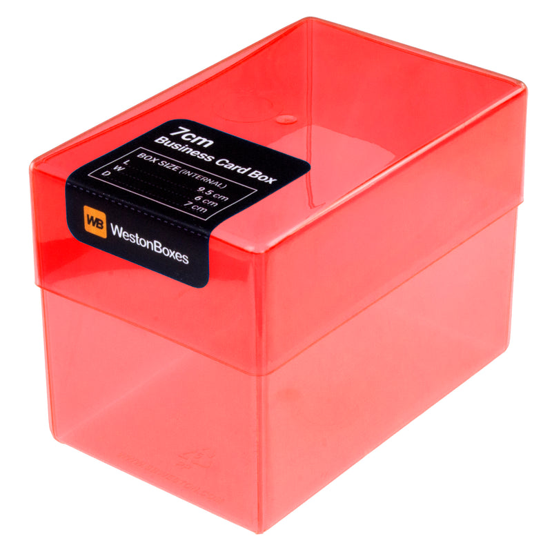 Red Storage Box that holds 250 Business Cards