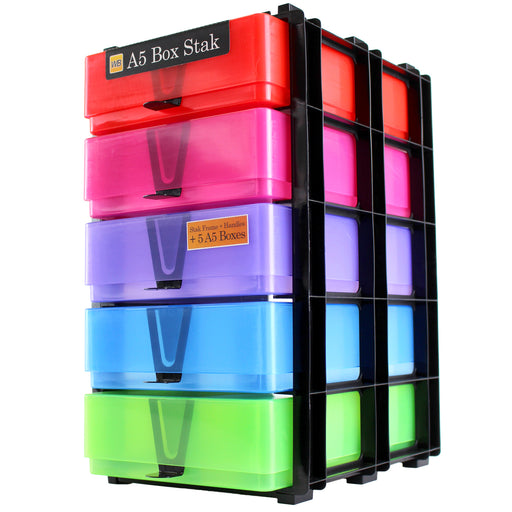 WestonBoxes A5 Paper Storage Box Stak stackable craft storage boxes multicolour