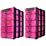 Pink/Transparent, WestonBoxes 2 Stak pack side by side